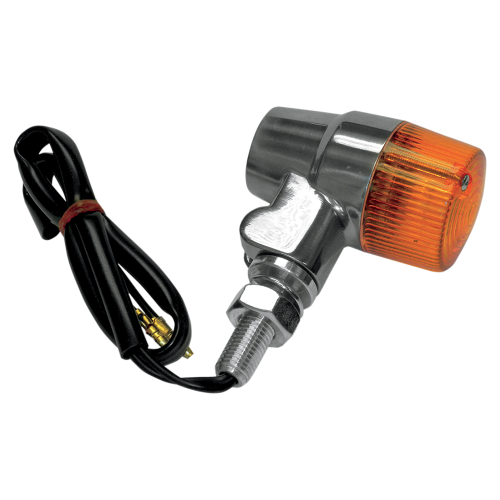K&S Technologies - K&S Technologies Polished Aluminum Marker Lights - Round #3 with Amber Lens - Single Filament - 25-8602