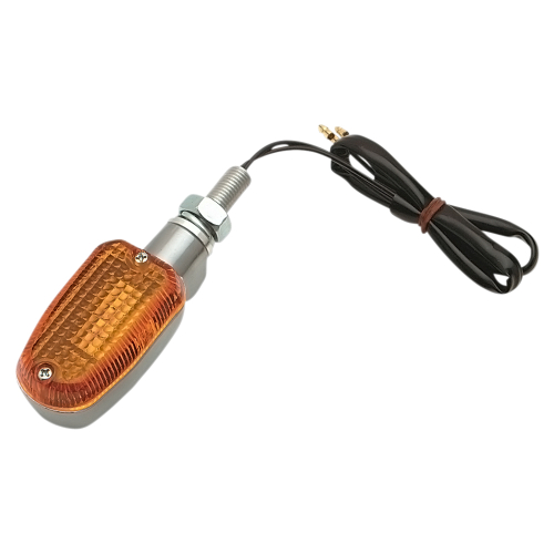 K&S Technologies - K&S Technologies Polished Aluminum Marker Lights - Oblong with Amber Lens - Single Filament - 25-8300