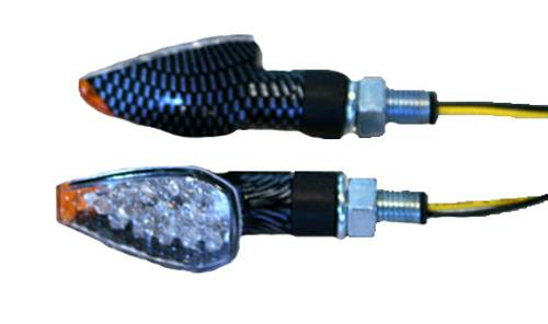 K&S Technologies - K&S Technologies LED Ultra Mini Stalk Marker Lights - Triangle with Short Stem Carbon Body - 25-8946