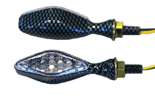 K&S Technologies - K&S Technologies LED Ultra Mini Stalk Marker Lights - Diamond Carbon Body with Rim - 25-8921