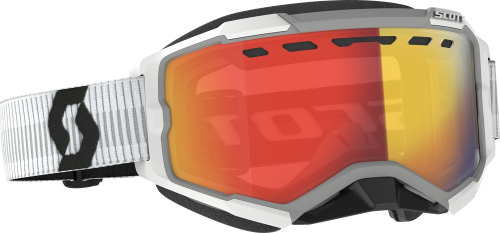 Scott USA - Scott USA Fury Snowcross Goggles - 278604-0002341 - White/Red / Light Sensitive Red Chrome Lens - OSFM