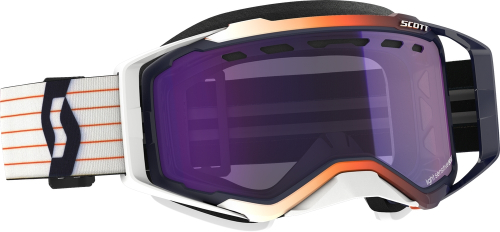 Scott USA - Scott USA Prospect Snowcross Goggles - 278603-1006307 - Blue/White / Light Sensitive Blue Chrome Lens - OSFM