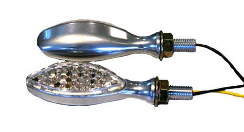 K&S Technologies - K&S Technologies LED Ultra Mini Stalk Marker Lights - Oval Brushed Chrome Body - 25-8913