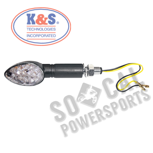 K&S Technologies - K&S Technologies LED Ultra Mini Stalk Marker Lights - Oval with Long Stem Black Body - 25-8930