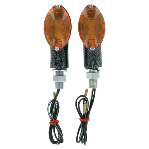 K&S Technologies - K&S Technologies Ultra-Small Mini-Stalk Marker Lights - Carbon with Amber Lens - 25-8360
