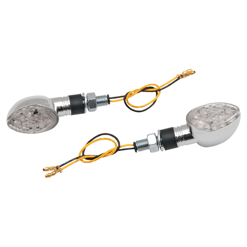 K&S Technologies - K&S Technologies LED Ultra Mini Stalk Marker Lights - Oval with Short Stem Chrome Body - 25-8937