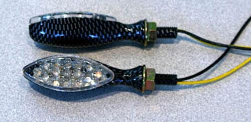 K&S Technologies - K&S Technologies LED Ultra Mini Stalk Marker Lights - Oval Carbon Body - 25-8911