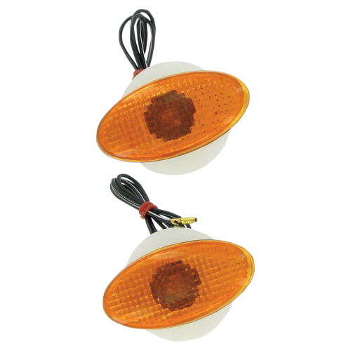 K&S Technologies - K&S Technologies Flush Mount Marker Lights - Flat Oval Medium/Amber Lens - Single Filament - 25-8272