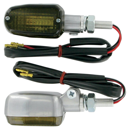 K&S Technologies - K&S Technologies Polished Aluminum Marker Lights - Oblong with Smoke Lens - Dual Filament - 25-8303