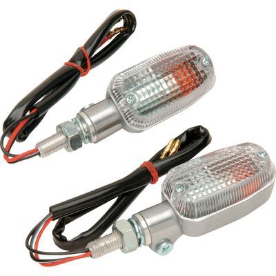 K&S Technologies - K&S Technologies Polished Aluminum Marker Lights - Oblong with Clear Lens - Single Filament - 25-8304