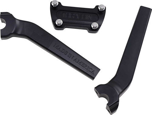 Thrashin Supply Company - Thrashin Supply Company Pullback Handlebar Riser Kit without Gauge Cutout - 9-1/2in. - Anodized Black - TSC-9525-1