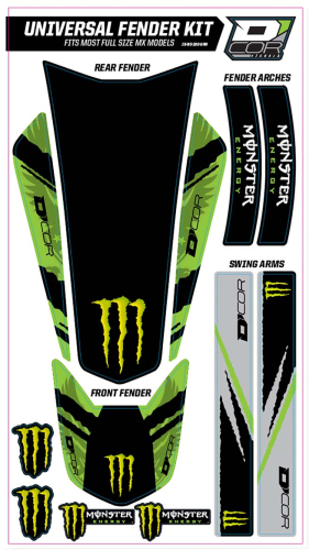 DCOR - DCOR Universal Fender Trim Decals - Monster - Green - 15-20-101