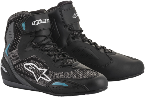 Alpinestars - Alpinestars Stella Faster-3 Rideknit Womens Riding Shoes - 251052011707.5 - Black/Teal - 7.5