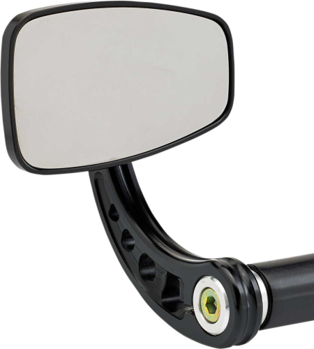 Joker Machine - Joker Machine Cafe Style Bar End Mirror 3 7/8in. W x 2 7/16in. T Mirror Head - Stem C - Black Anodized - 09-314-CB