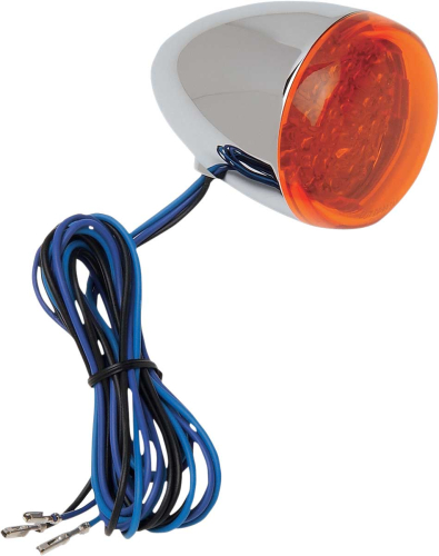 Chris Products - Chris Products Rear Custom Signal Light Assembly - Chrome with Amber LED - Hollow stem mount - 8501A-LED