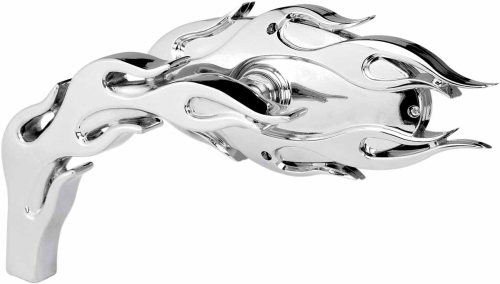 Arlen Ness - Arlen Ness Die-Cast Flamed Mirror - Left - Chrome - 13-070
