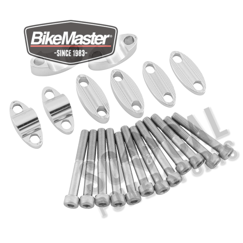 BikeMaster - BikeMaster Handlebar Risers for 7/8in. Bars - Silver - 151988