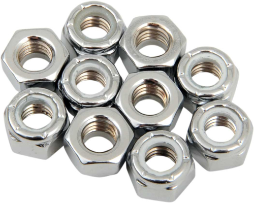 Drag Specialties - Drag Specialties Chrome Nylon Insert Nuts - 5/16in.-18 - MPB275