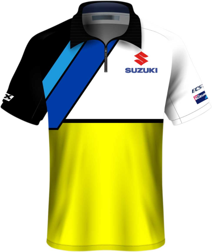 Factory Effex - Factory Effex Suzuki Team Pit Shirt - 23-85402 - White/Yellow - Medium