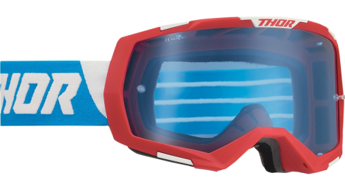 Thor - Thor Regiment Goggles - 2601-2967 - Red/White/Blue / Mirror Blue Lens - OSFM