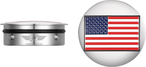 Figurati Designs - Figurati Designs Swingarm Pivot Cover - Stainless Steel with American Flag - FD20-AF-SS