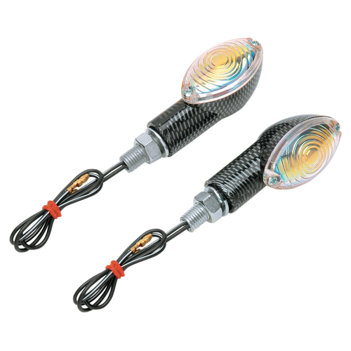 K&S Technologies - K&S Technologies Ultra-Small Mini-Stalk Marker Lights - Carbon with Rainbow Lens - 25-8362