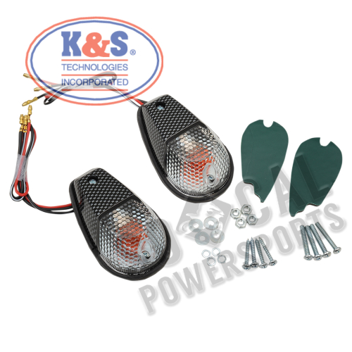 K&S Technologies - K&S Technologies Flush Mount Marker Lights - Carbon/Clear Lens - Dual Filament - 25-8020