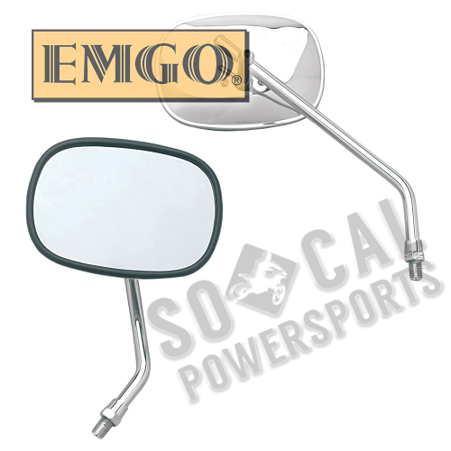 Emgo - Emgo Universal Rectangular Mirror - Stamped Steel - Harley Type - 20-34900