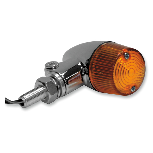 K&S Technologies - K&S Technologies Chrome Aluminum Marker Lights - Round #2 with Amber Lens - Single Filament - 25-8330CM
