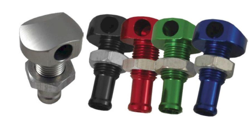 Blowsion - Blowsion 3/8in. Billet Bypass Fitting - 90 Deg.  - Blue - 18-2070BL
