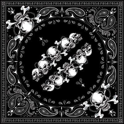 Zan Headgear - Zan Headgear Bandanna - B140 - Skull Row - OSFM