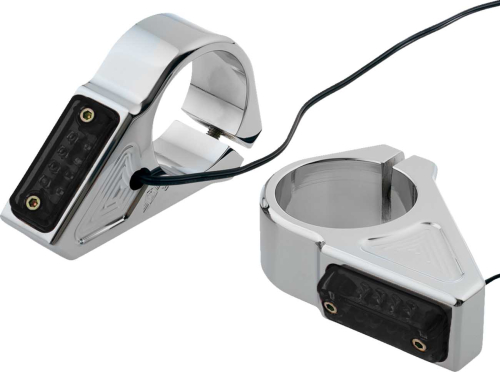 Joker Machine - Joker Machine Rectangle Led Fork Mount Turn Signal - 39mm. - Chrome/Smoked Lenses - 05-303-3