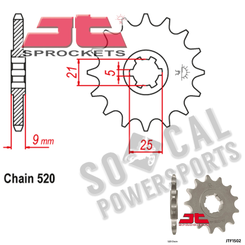 JT Sprockets - JT Sprockets Steel Front Sprocket - 13T - JTF1502.13