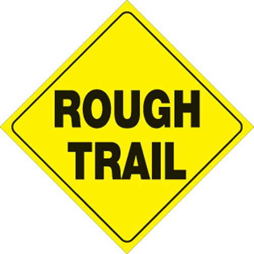 Voss - Voss 12x12in. Reflective Trail Sign - Rough Trail (Yellow/Black) - 418 RT YR