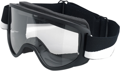 Biltwell Inc. - Biltwell Inc. Moto 2.0 Goggles - 2101-5101-015 - Lightning Bolt Black/White / Clear Lens - OSFM