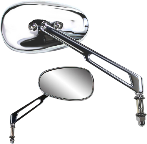 Parts Unlimited - Parts Unlimited Billet Chrome Mirror - Long Stem - 7in. Billet-Style Stem - 0640-0952