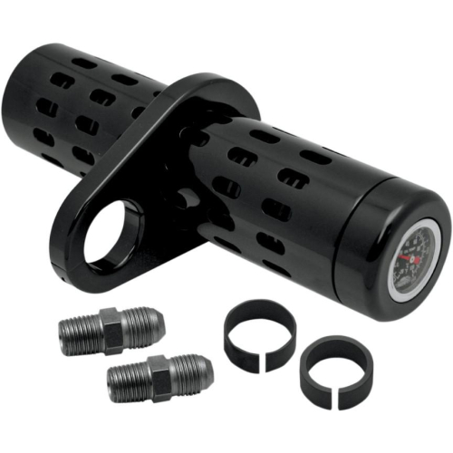Pro-One Performance - Pro-One Performance Oil Cooler Kit for 1in. to 1 1/4in. Frame Tubes with Pressure Gauge - Black - 201110B