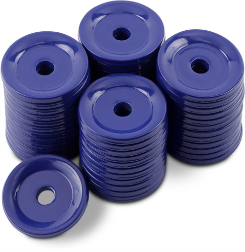 Woodys - Woodys Round Grand Digger Aluminum Support Plates - 5/16in. - Blue (48pk.) - ARG-3795-48