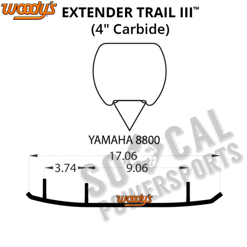 Woodys - Woodys Extender Trail III Flat-Top Carbide Runners - EYV3-8800