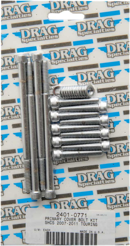 Drag Specialties - Drag Specialties Primary Cover Chrome Socket-Head Bolt Set - Knurled - MK673