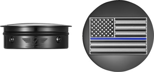 Figurati Designs - Figurati Designs Swingarm Pivot Cover - Black with Blue Line flag - FD71-AFBL-BLK