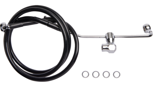 Drag Specialties - Drag Specialties Black Vinyl Coated Standard Length ABS Stainless Steel Rear Brake Line Kit - 1741-6339