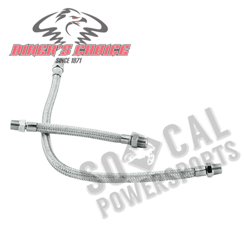 Bikers Choice - Bikers Choice Braided Steel Rocker Box Oil Line Sets - 493390