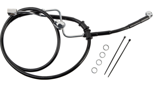 Drag Specialties - Drag Specialties Black Vinyl Coated Standard Length ABS Stainless Steel Rear Brake Line Kit - 1741-6343