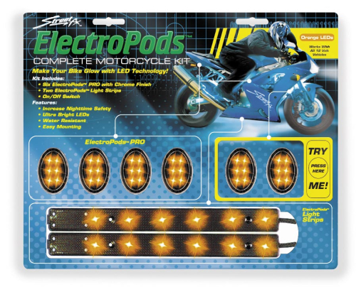 Street FX - Street FX Electropods Lightpod/Strip Kit - Orange/Black - 1042488