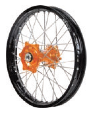Dubya - Dubya MX Rear Wheel with Excel Rim - 1.85x16 - Orange Hub/Black Rim - 70-3185OB