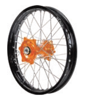 Dubya - Dubya MX Rear Wheel with Excel Rim - 1.85x16 - Orange Hub/Black Rim - 70-3183OB