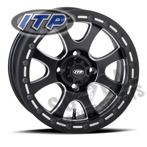 ITP - ITP Tsunami Simulated Bead Lock Wheel - 14X7 - 5+2 Offset - 4/115 - Matte Black - 1422072727B