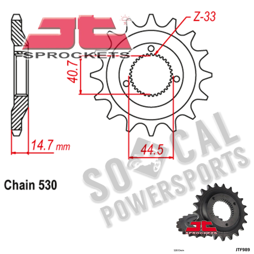 JT Sprockets - JT Sprockets Steel Front Sprocket - 21T - JTF989.21