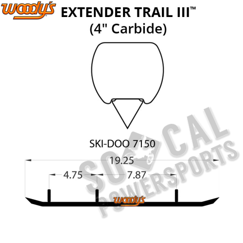 Woodys - Woodys Extender Trail III Flat-Top Carbide Runners - ESD3-7150